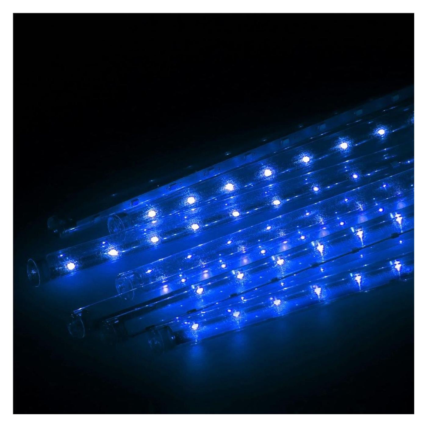 Karácsonyi fényfüzér, 10 cső, 50 cm, 480 LED, meteor zuhatag, kék - 11