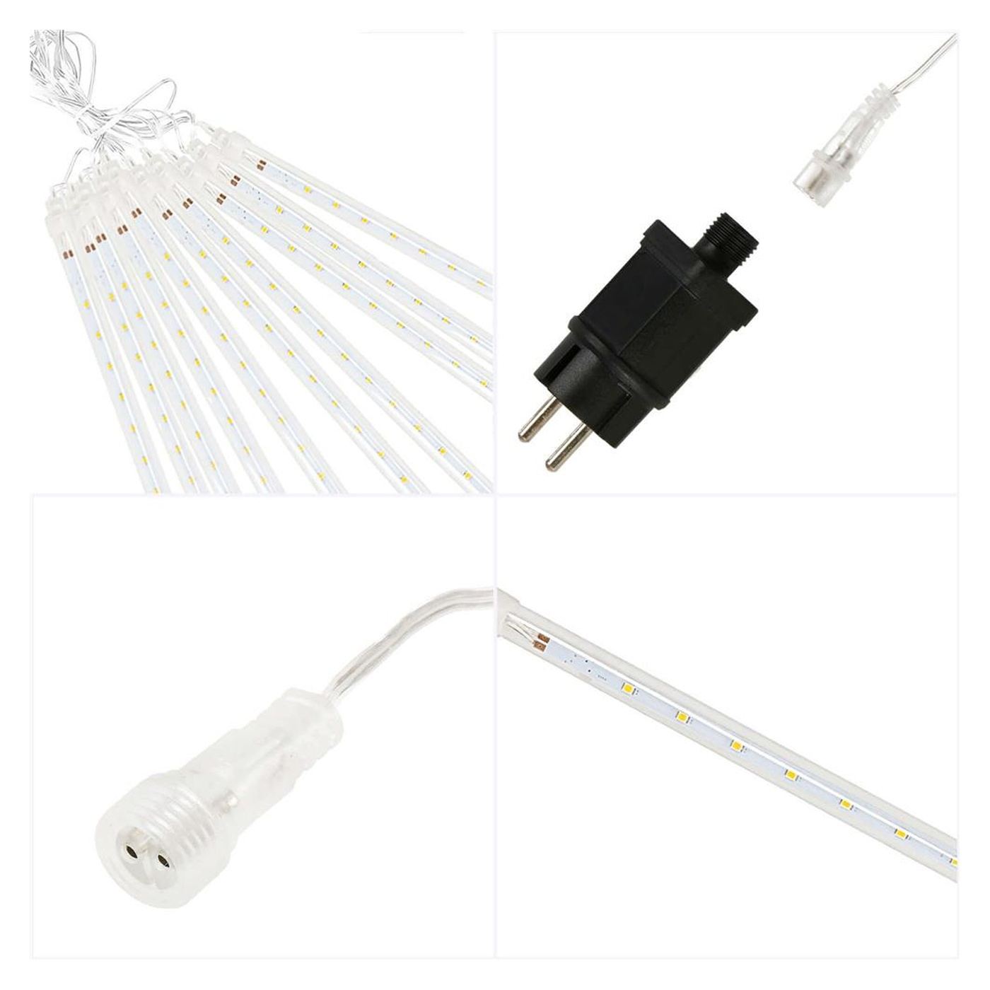 Karácsonyi fényfüzér, 10 cső, 50 cm, 480 LED, meteor zuhatag, kék - 12