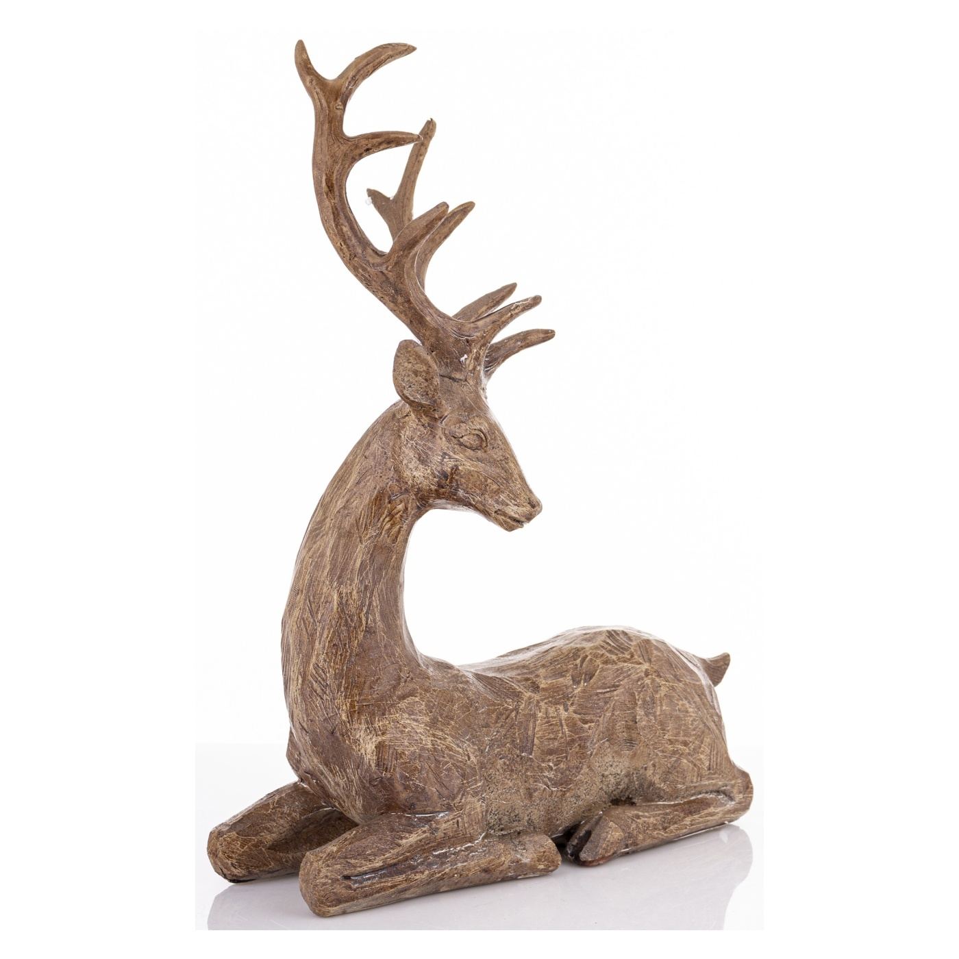 Dekoráció ülő rénszarvas, bronz árnyalat, 34x15x26 cm - 3
