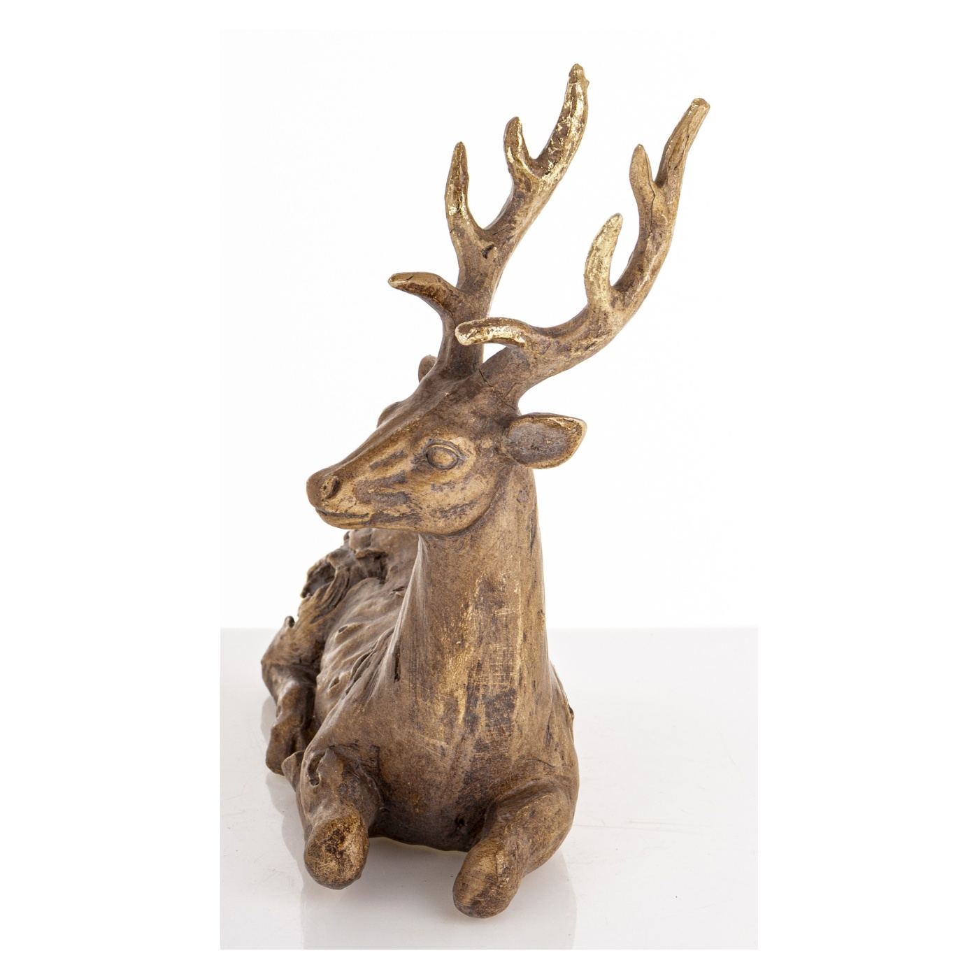 Díszítés rénszarvas ülő, bronz árnyalat, 22x22x9 cm - 2