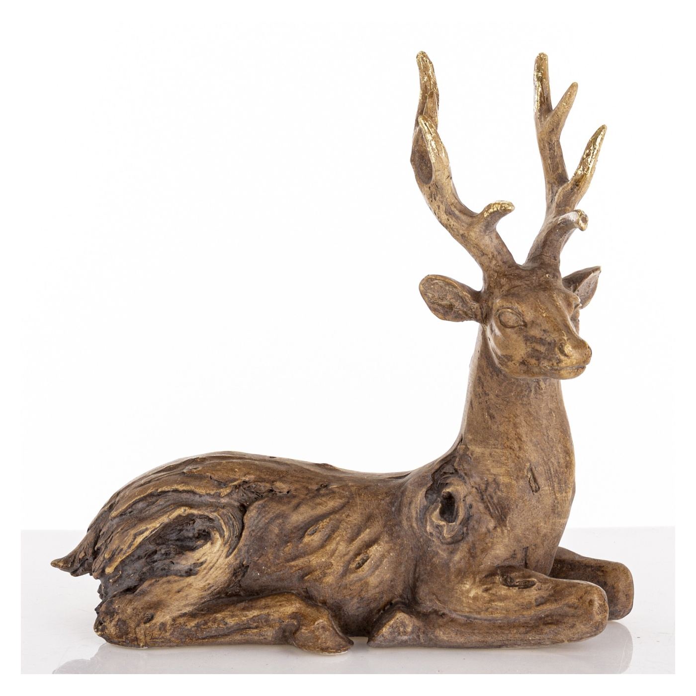 Díszítés rénszarvas ülő, bronz árnyalat, 22x22x9 cm - 4