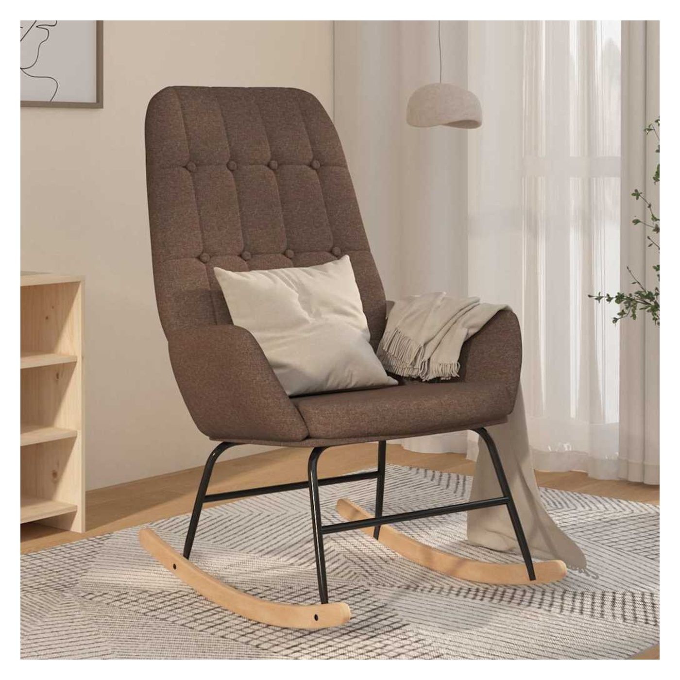 Scaun balansoar, gri taupe, material textil