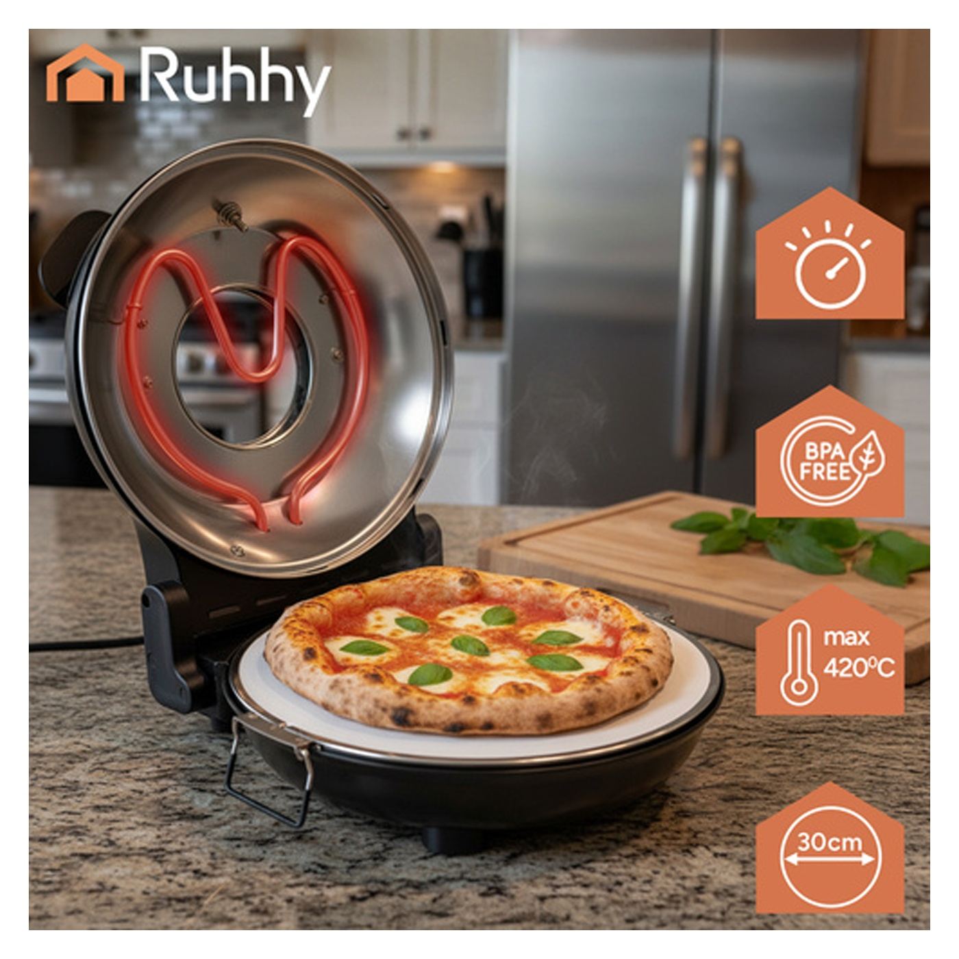 Ruhhy Elektromos Pizza Sütő 26050 – Mini Pizza Sütő - 7