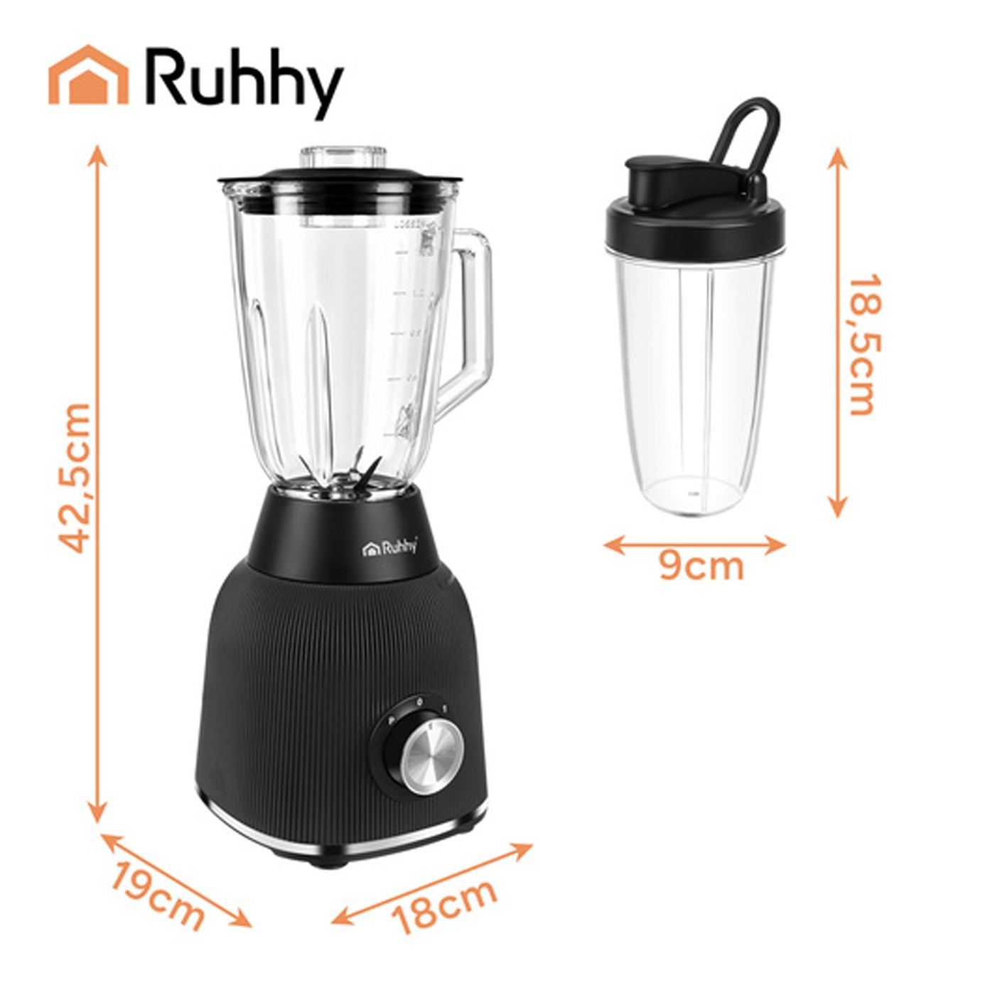 Turmixgép kancsóval Ruhhy 1200W – Asztali turmixgép - 23