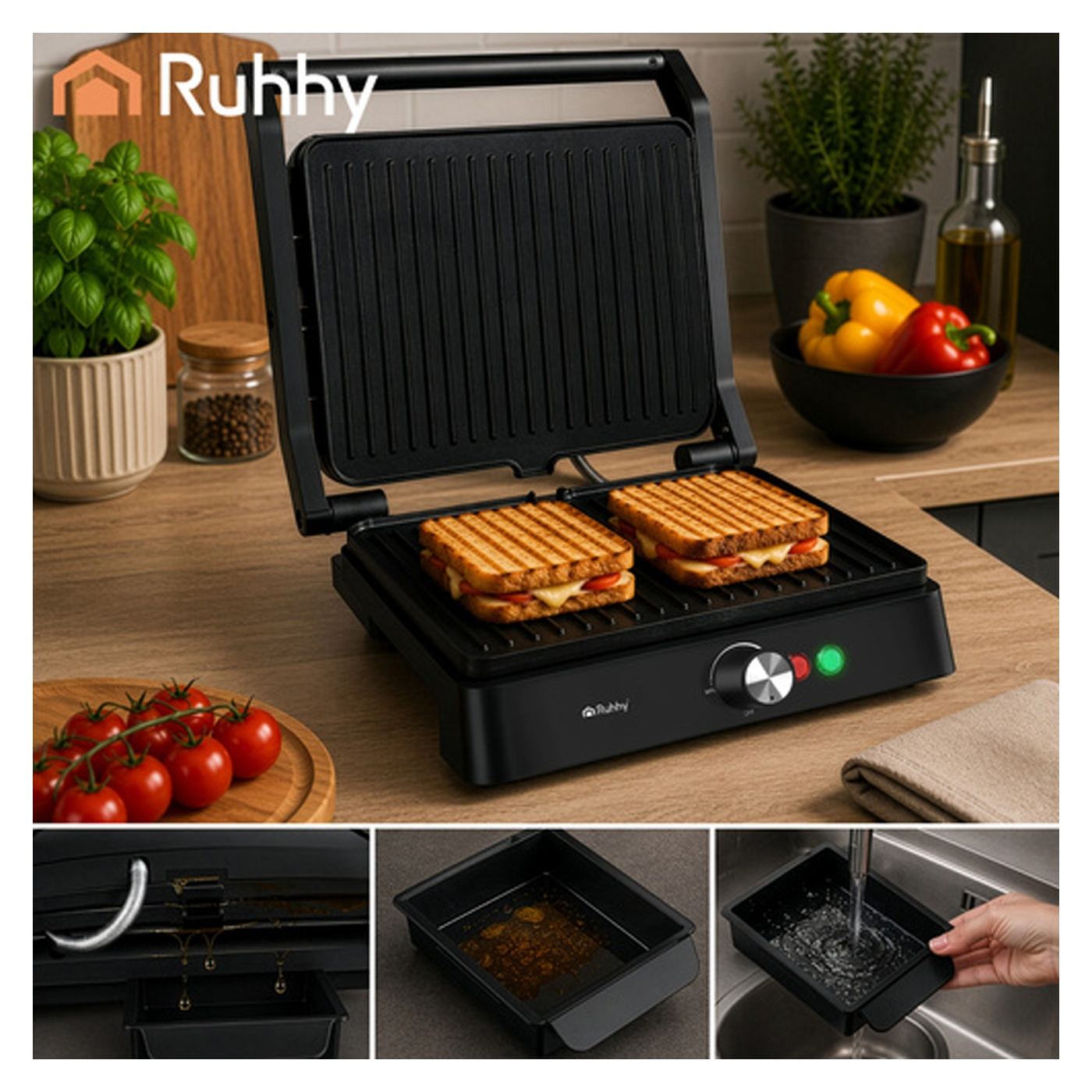 Elektromos kontaktgrill Ruhhy 26176 2000W – Szendvicssütő - 8