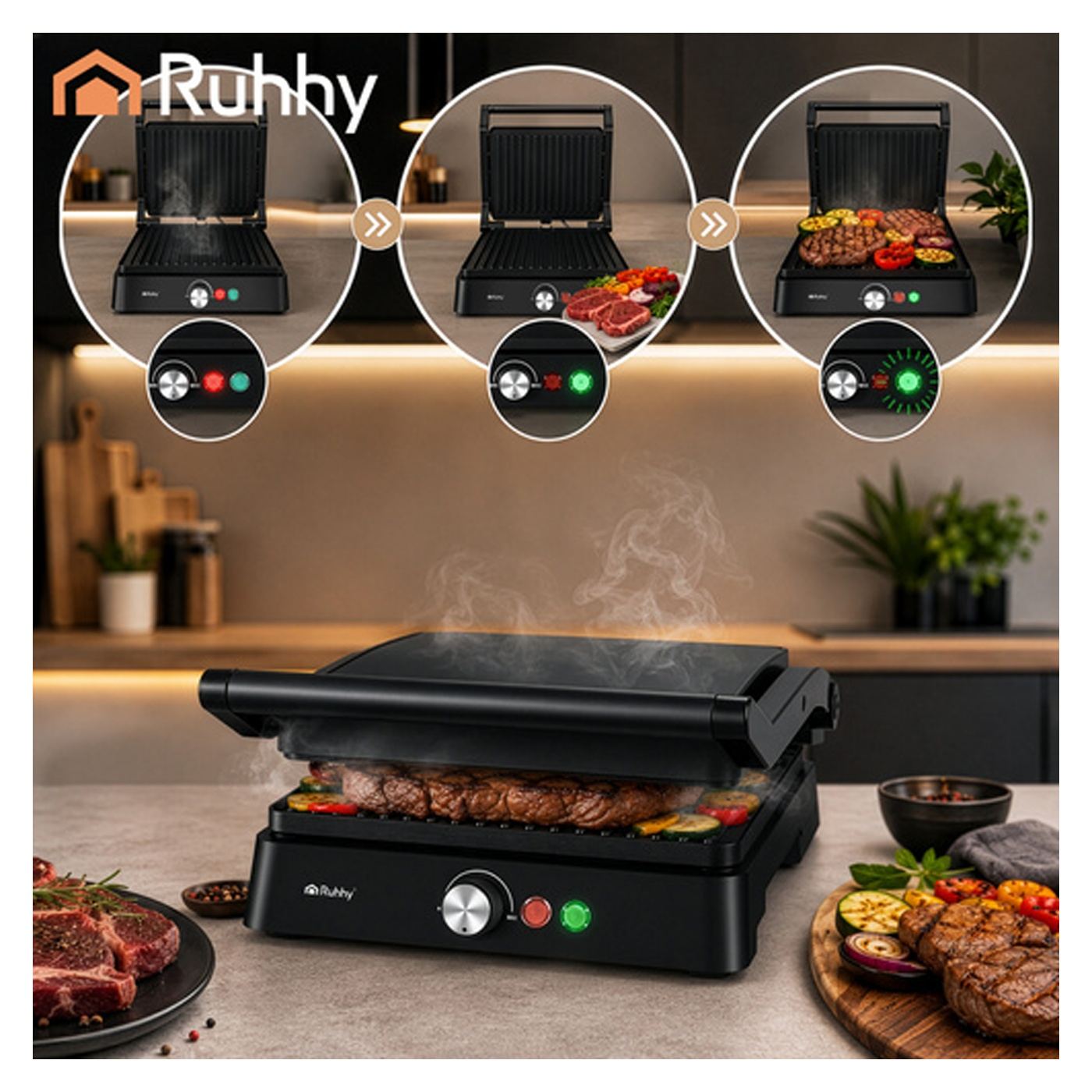 Elektromos kontaktgrill Ruhhy 26176 2000W – Szendvicssütő - 9