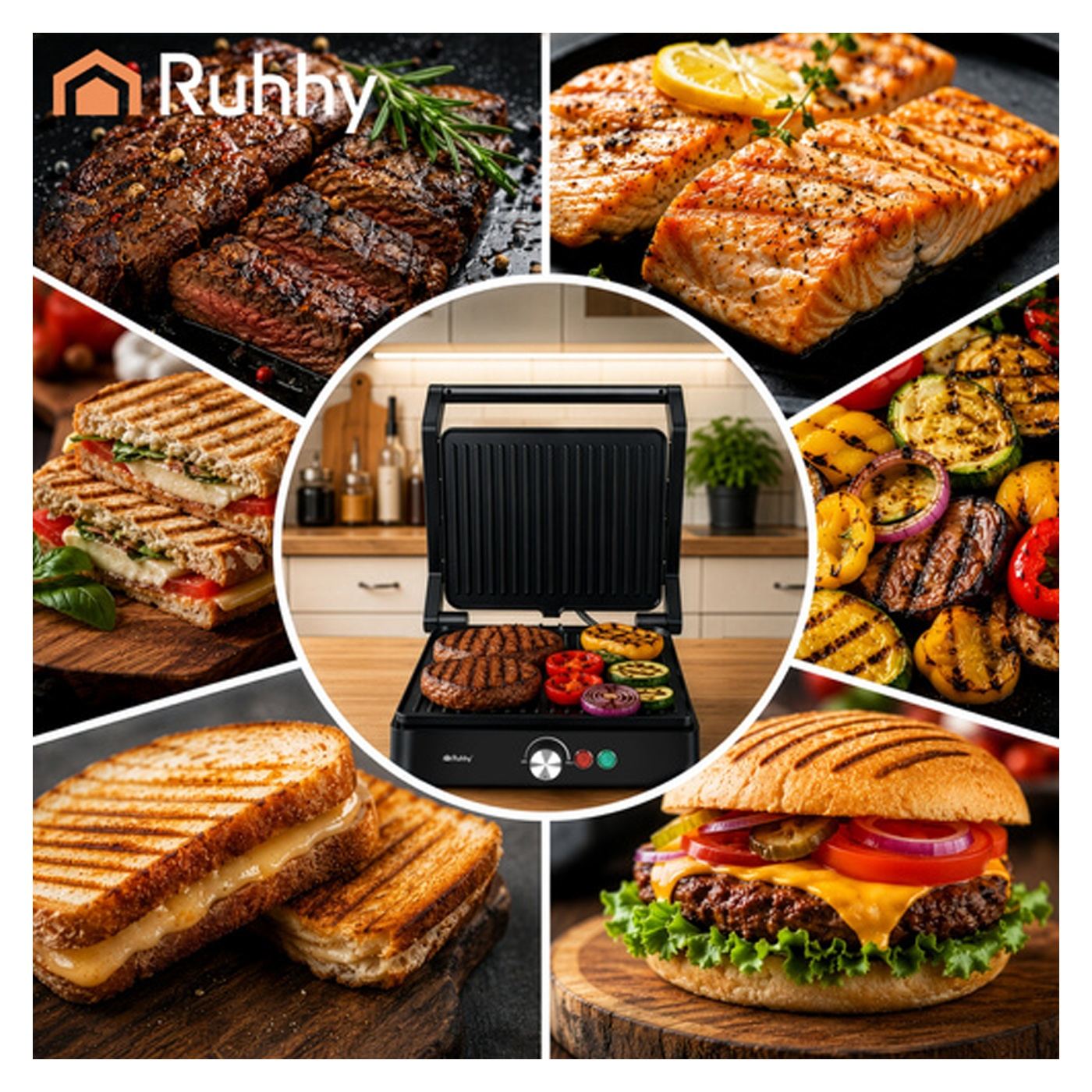 Elektromos kontaktgrill Ruhhy 26176 2000W – Szendvicssütő - 10