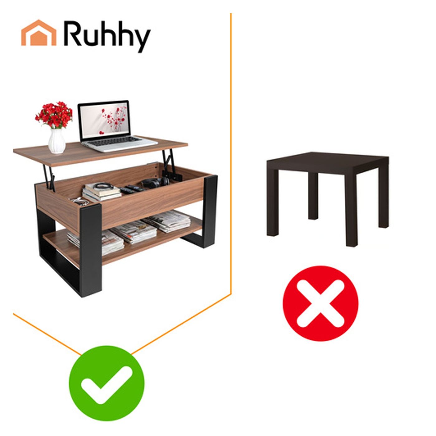 Ruhhy dohányzóasztal 92x51x45 cm – Nappali asztal - 12