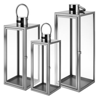 Felinar decorativ argintiu Ruhhy 26477 – Set de 3 bucăți