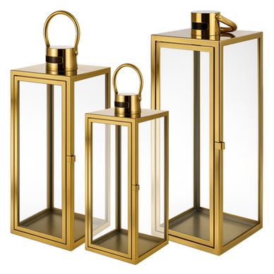 Felinar decorativ auriu Ruhhy 26476 – Set de 3 bucăți