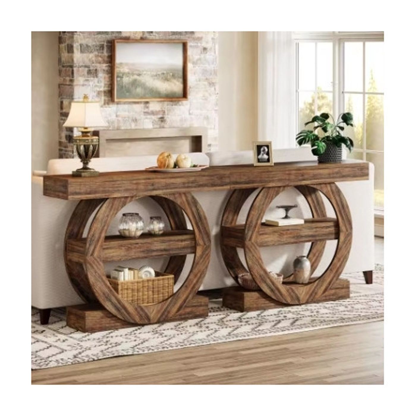 Faliasztal, Blackswan Design, Woodline M2 modell, dió árnyalat, 105x30x85 cm - 3