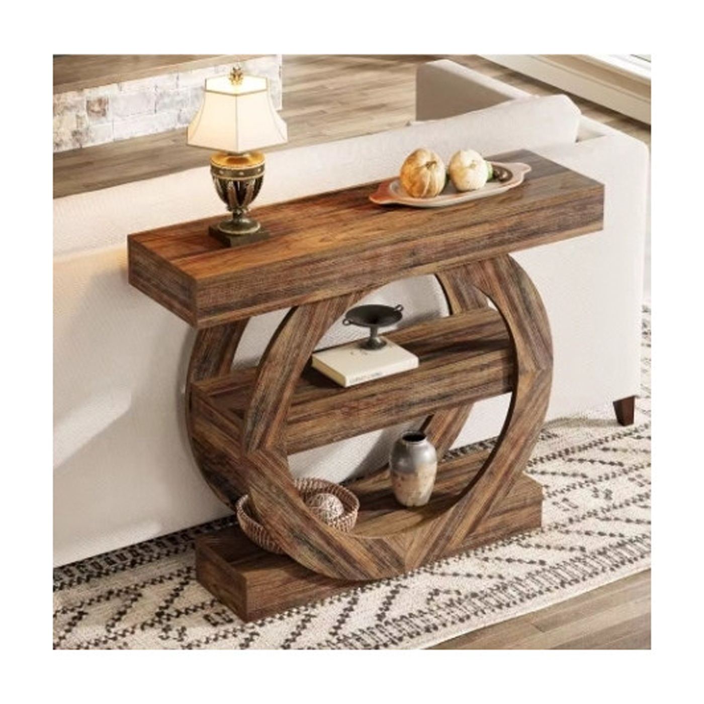 Faliasztal, Blackswan Design, Woodline M2 modell, dió árnyalat, 105x30x85 cm - 4