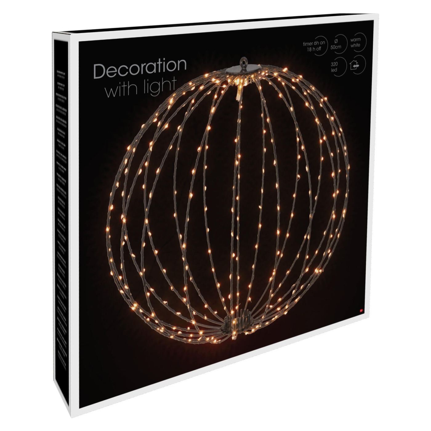 Díszítő gömb-LED, meleg fény, 50 cm, 320 LED - 2