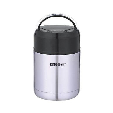 Termos Kinghoff KH 4374, 650ml, Pereți dubli inox, Pentru alimente, Argintiu