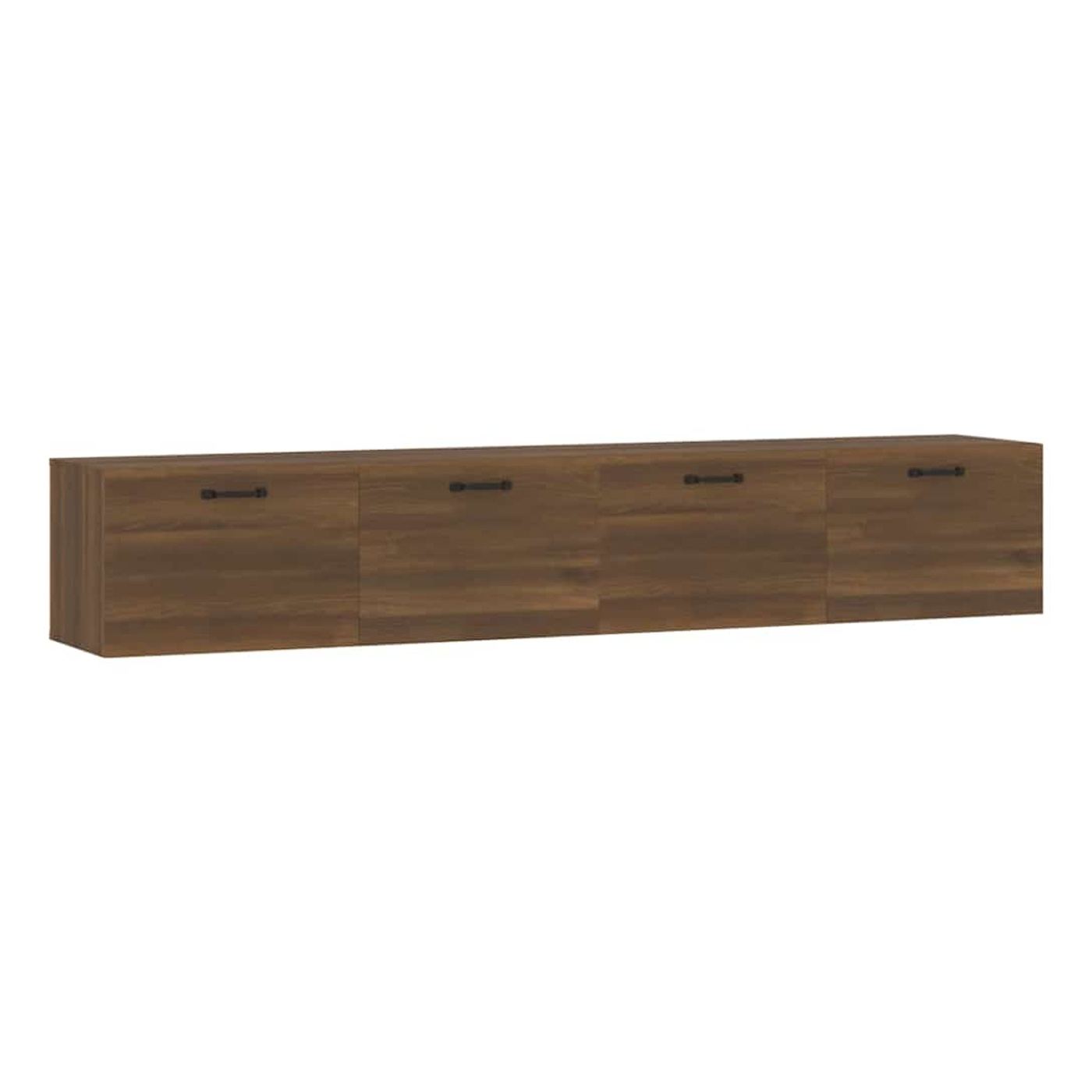 Stenski omarici, 2 kosa, rjava hrast, 100x36,5x35 cm, iverna plošča - 2