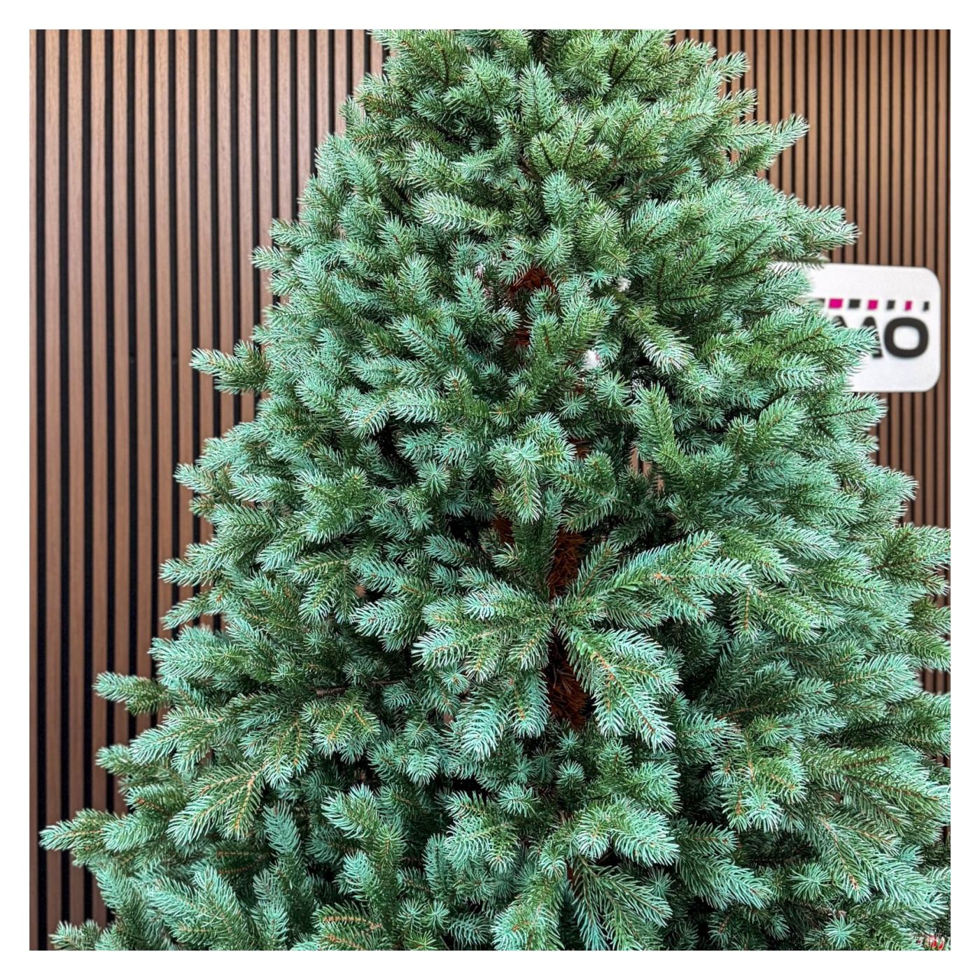 Műkarácsonyfa, Hollandia, Zöld ezüst csúcsokkal, Teljesen 3D, 210 cm - 3