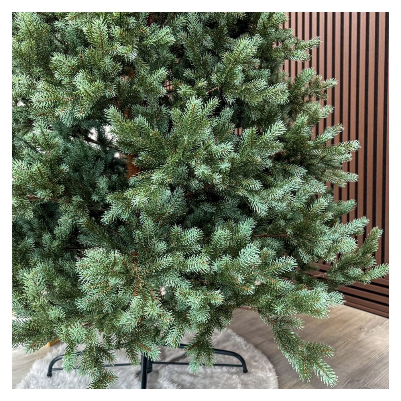 Műkarácsonyfa, Hollandia, Zöld ezüst csúcsokkal, Teljesen 3D, 210 cm - 7
