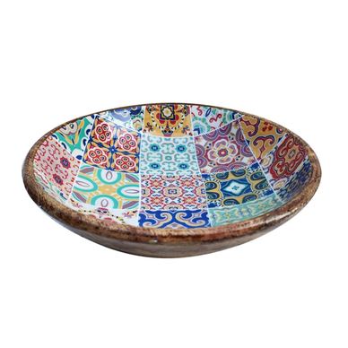 Bol mare Signes Grimalt By Sigris - Model hidraulic vintage - lemn de mango - 30 cm