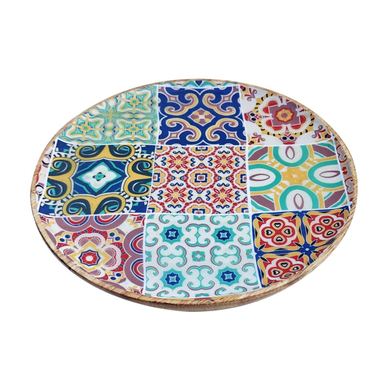 Tavă mare Signes Grimalt By Sigris - Model hidraulic vintage - lemn de mango - 21,5 cm